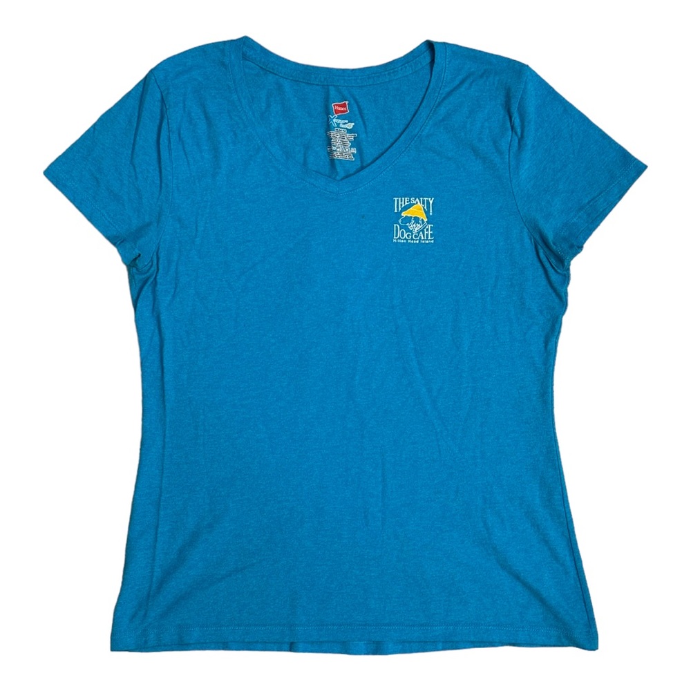 The Salty Dog Cafe Women’s V Neck Tee EUC